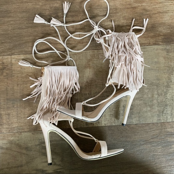 Lace up fringe heels - Picture 4 of 6
